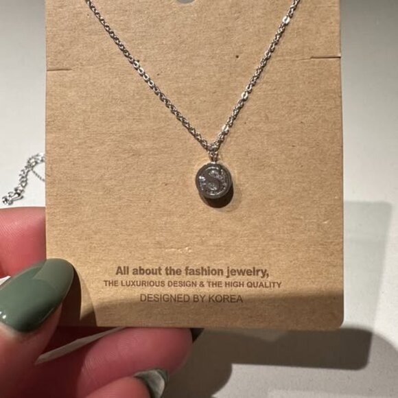 "S" Initial Silver Rhinestone Necklace - Picture 1 of 1